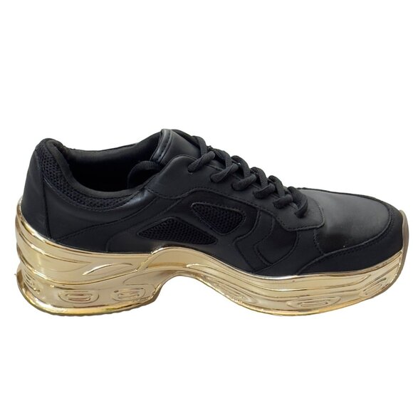 CAPE ROBBIN Attitude C Womens Shoes Black Faux Leather Sneakers Gold-tone Size 9 - Picture 6 of 12